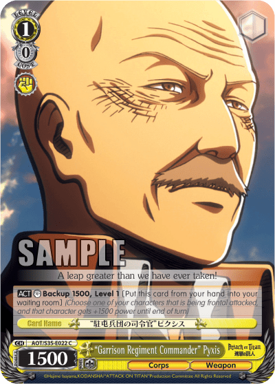 "Garrison Regiment Commander" Pyxis (AOT/S35-E022) — Attack on Titan