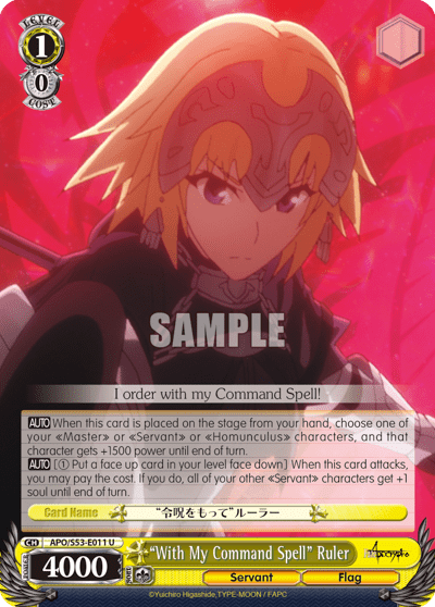 "With My Command Spell" Ruler (APO/S53-E011) — Fate/Apocrypha