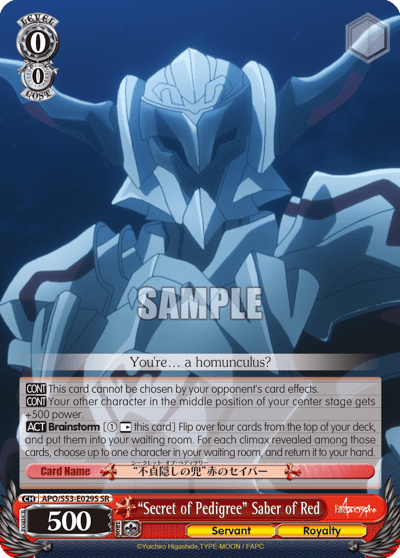 "Secret of Pedigree" Saber of Red (Holo) (APO/S53-E029S) — Fate/Apocrypha