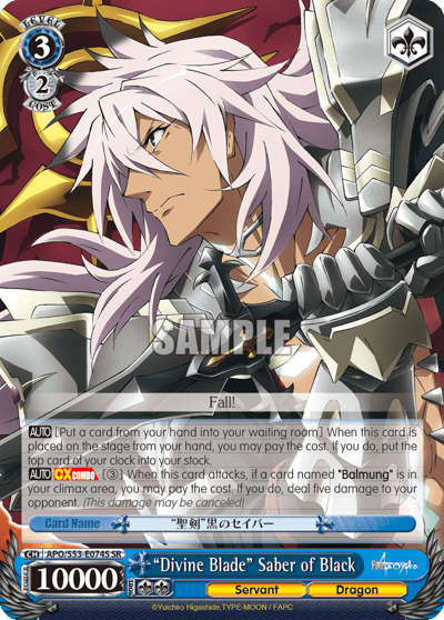 "Divine Blade" Saber of Black (Holo) (APO/S53-E074S) — Fate/Apocrypha