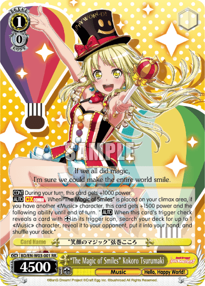 "The Magic of Smiles" Kokoro Tsurumaki (BD/EN-W03-001) — BanG Dream! Girls Band Party! MULTI LIVE