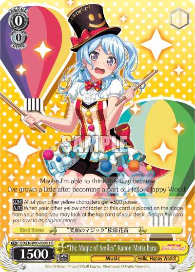 "The Magic of Smiles" Kanon Matsubara (BD/EN-W03-009H) — BanG Dream! Girls Band Party! MULTI LIVE