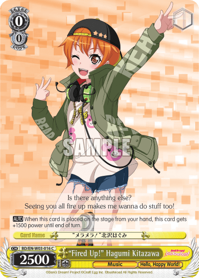 "Fired Up!" Hagumi Kitazawa (BD/EN-W03-016) — BanG Dream! Girls Band Party! MULTI LIVE