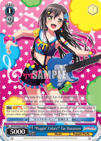 "Poppin' Colors!" Tae Hanazono (BD/EN-W03-094) — BanG Dream! Girls Band Party! MULTI LIVE