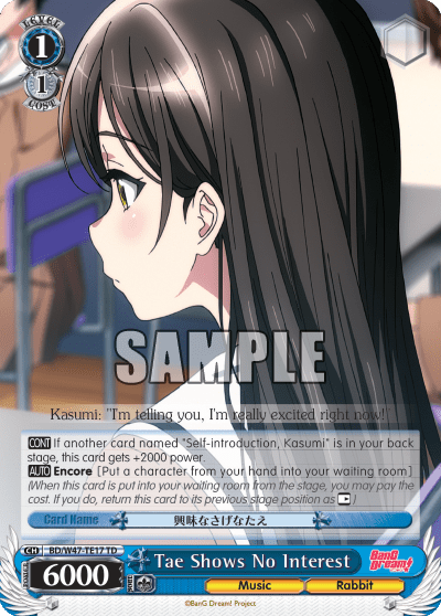 Tae Shows No Interest (BD/W47-TE17) — [TD] BanG Dream!
