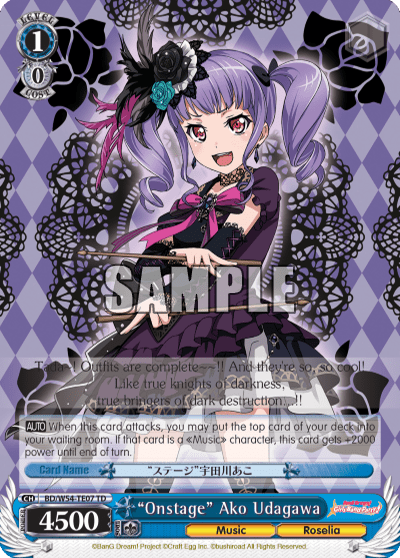 "Onstage" Ako Udagawa (BD/W54-TE07) — [TD] BanG Dream! Girls Band Party! [Roselia]