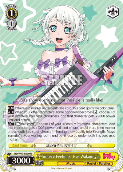 Sincere Feelings, Eve Wakamiya (BD/W73-E009) — BanG Dream! Vol.2