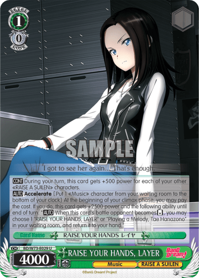 RAISE YOUR HANDS, LAYER (BD/W73-E029) — BanG Dream! Vol.2