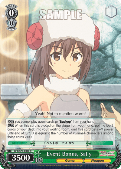 Event Bonus, Sally (BFR/S78-E036) — BOFURI: I Don’t Want to Get Hurt, so I’ll Max Out My Defense.