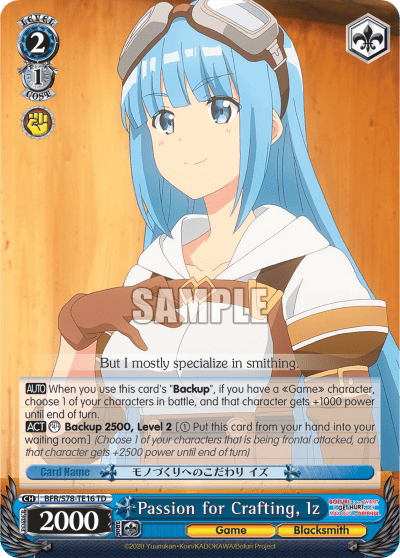 Passion for Crafting, Iz (BFR/S78-TE16) — [TD] BOFURI: I Don’t Want to Get Hurt, so I’ll Max Out My Defense.