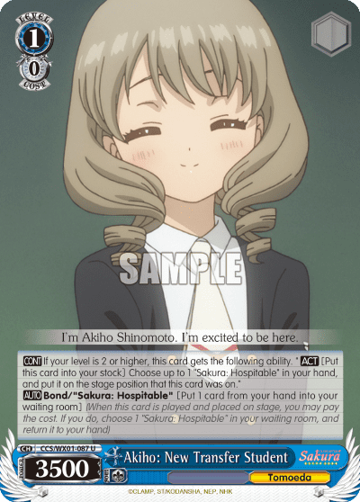 Akiho: New Transfer Student (CCS/WX01-087) — Cardcaptor Sakura : Clear Card