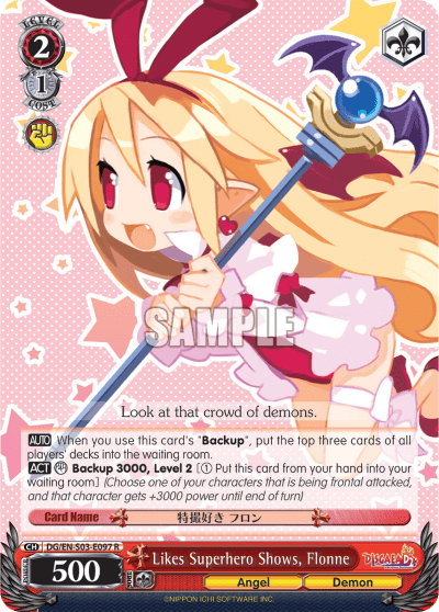 Likes Superhero Shows, Flonne (DG/EN-S03-E097) — Disgaea