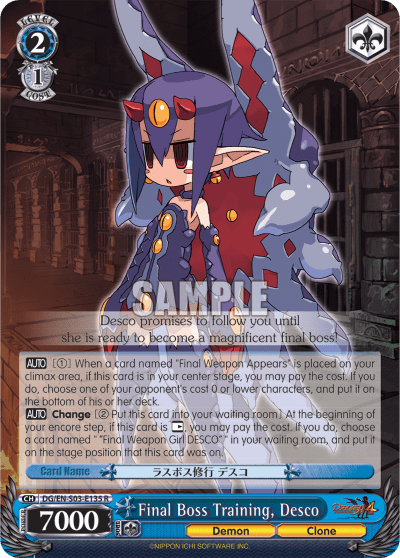 Final Boss Training, Desco (DG/EN-S03-E135) — Disgaea
