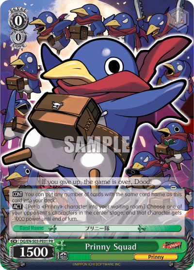 Prinny Squad (DG/EN-S03-PE01) — PR Card 【Schwarz Side】