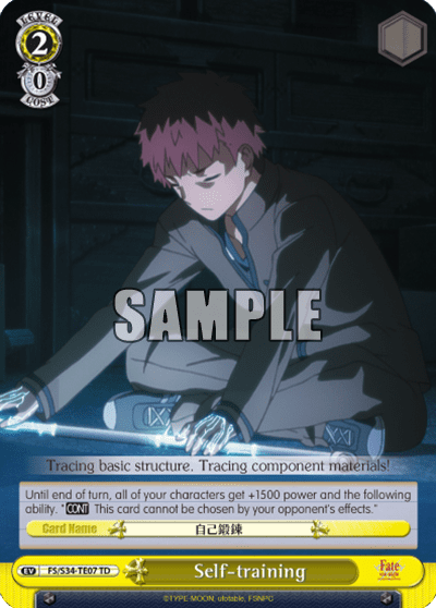Self-training (FS/S34-TE07) — [TD] Fate/stay night [Unlimited Blade Works]