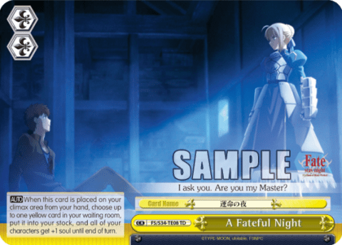 A Fateful Night (FS/S34-TE08) — [TD] Fate/stay night [Unlimited Blade Works]