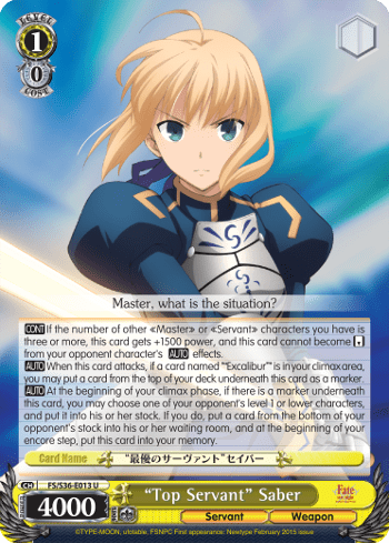 “Top Servant” Saber (FS/S36-E013) — Fate/stay night [Unlimited Blade Works] Vol.2