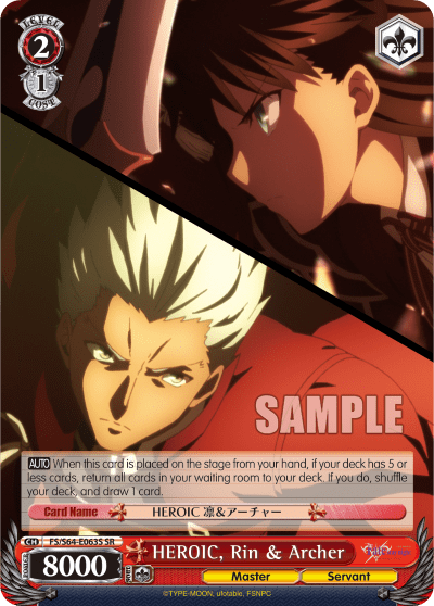 HEROIC, Rin & Archer (Holo) (FS/S64-E063S) — Fate/stay night [Heaven’s Feel]
