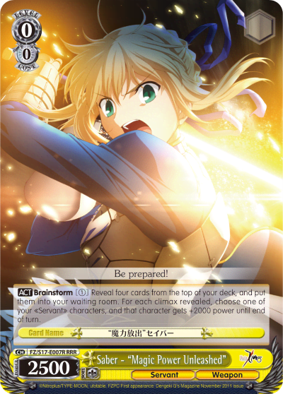Saber - "Magic Power Unleashed" (FZ/S17-E007R) — Fate/Zero