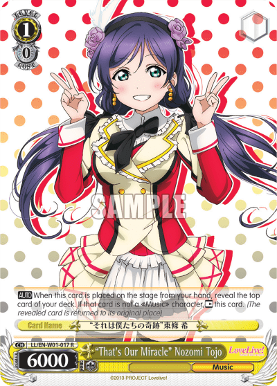 "That's Our Miracle" Nozomi Tojo (LL/EN-W01-017) — Love Live! DX