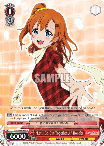 "Let's Go Out Together♪" Honoka (LL/EN-W01-074) — Love Live! DX