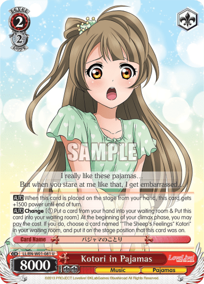 Kotori in Pajamas (LL/EN-W01-081) — Love Live! DX