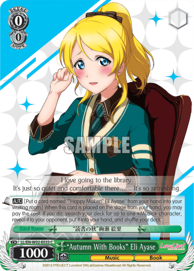 “Autumn With Books” Eli Ayase (LL/EN-W02-E033) — Love Live! DX Vol.2