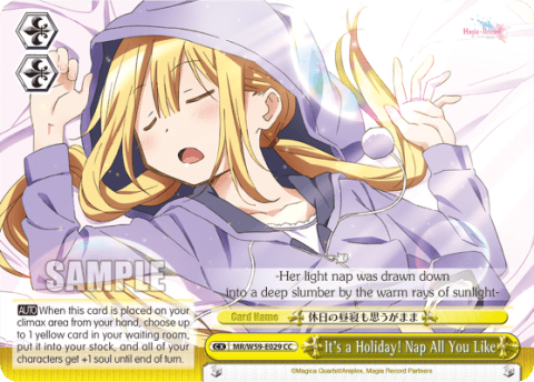 It's a Holiday! Nap All You Like (MR/W59-E029) — Magia Record: Puella Magi Madoka Magica Side Story