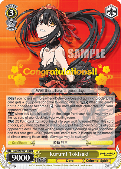 Kurumi Tokisaki (DAL/BSF2021-03) — PR Card 【Weiẞ Side】