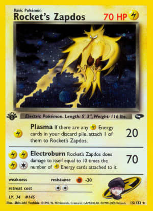 Rocket's Zapdos (Unlimited Holofoil)