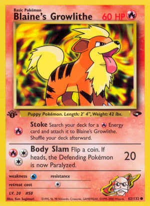 Blaine's Growlithe (First Edition)