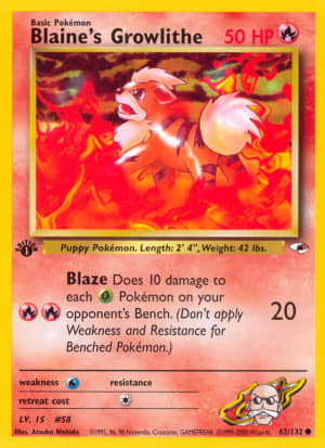 Blaine's Growlithe (First Edition)