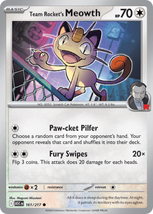 Team Rocket's Meowth (Rocket Reverse Holofoil)