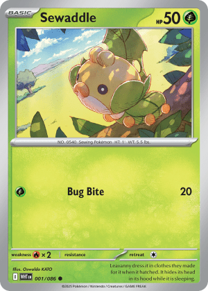Sewaddle (Poke Ball Reverse Holofoil)