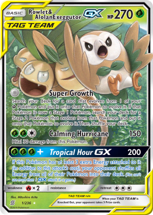 Rowlet & Alolan Exeggutor-GX (Holofoil)
