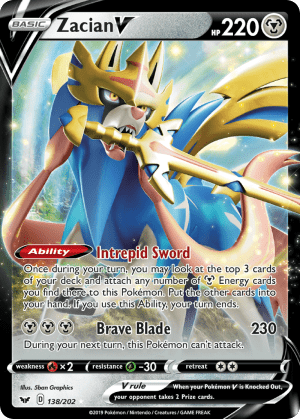 Zacian V (Play Pokemon Stamp Holofoil)