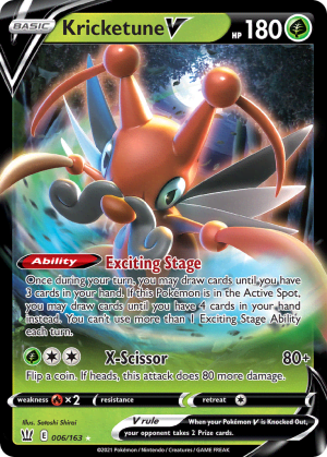 Kricketune V (Play Pokemon Stamp Holofoil)
