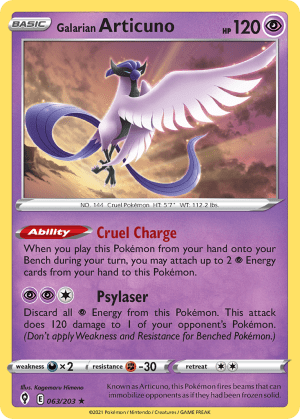 Galarian Articuno (Play Pokemon Stamp)