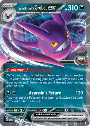 Team Rocket's Crobat ex (Play Pokemon Stamp Holofoil)