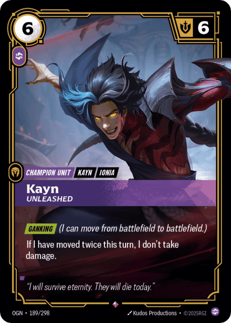 Kayn, Unleashed (Foil) (189) — Origins