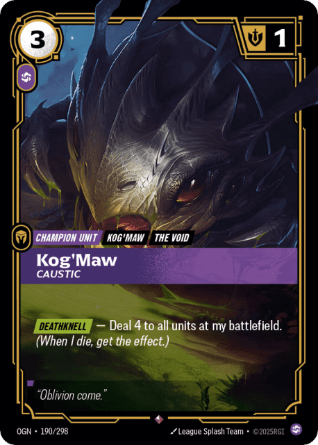 Kog'maw, Caustic (Foil) (190) — Origins