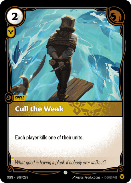Cull The Weak (209) — Origins
