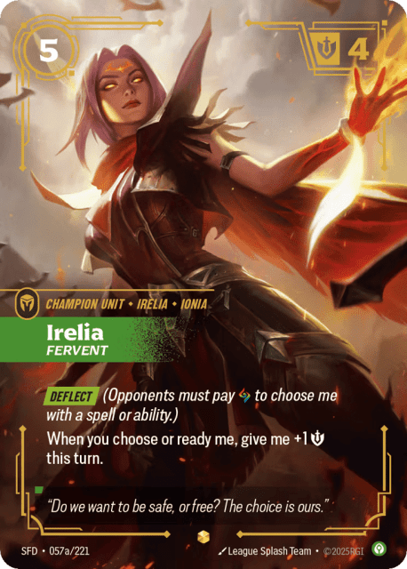 Irelia, Fervent (Foil) (57a) — Spiritforged