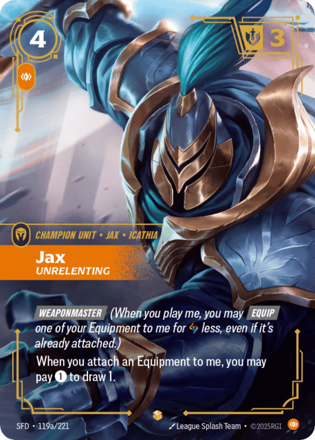 Jax, Unrelenting (Foil) (119a) — Spiritforged