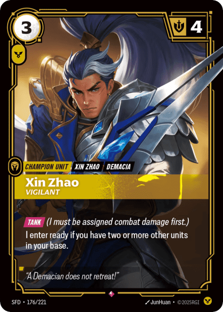 Xin Zhao, Vigilant (Foil) (176) — Spiritforged