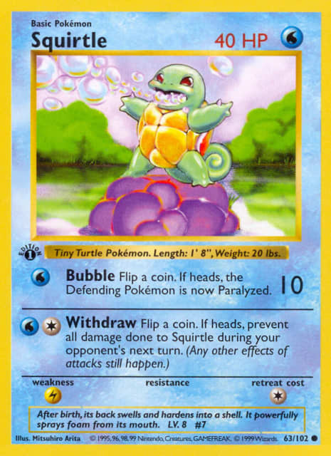 Squirtle (First Edition Shadowless) (63) — Base