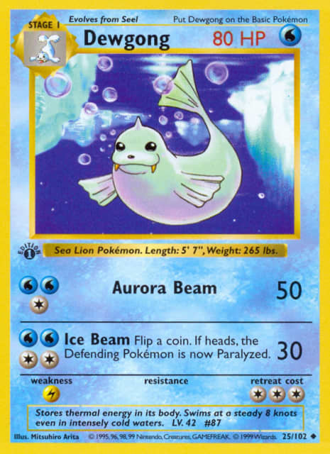 Dewgong (First Edition Shadowless) (25) — Base