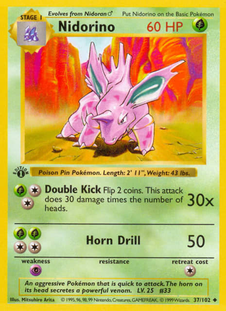 Nidorino (First Edition Shadowless) (37) — Base