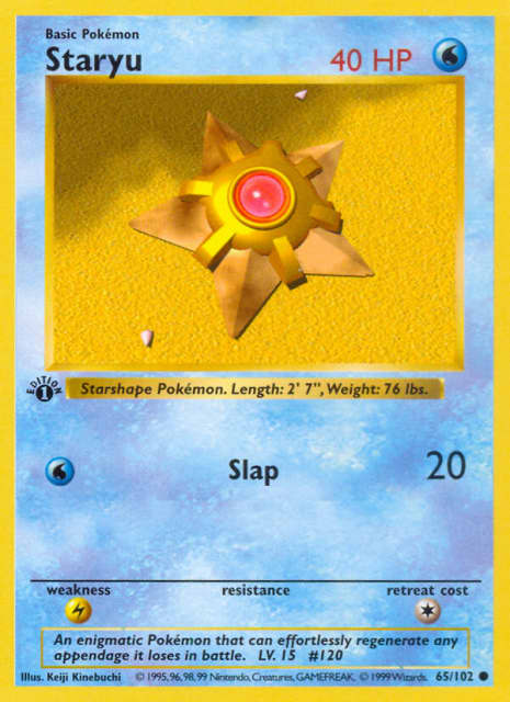 Staryu (First Edition Shadowless) (65) — Base