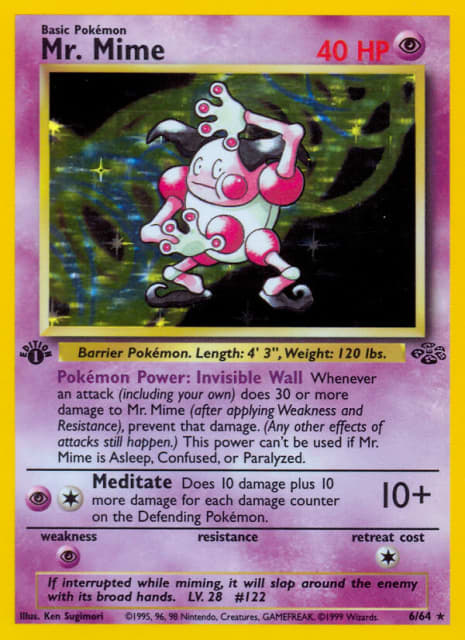 Mr. Mime (First Edition Holofoil) (6) — Jungle